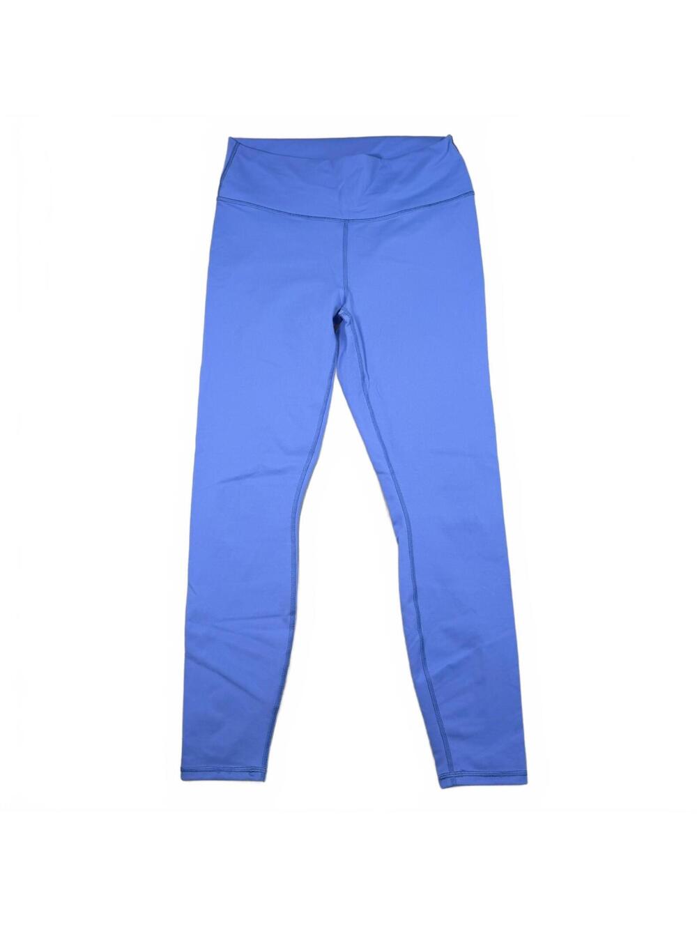 Fabletics PowerHold Leggings Womens Blue High Waist Back Pocket Full Length